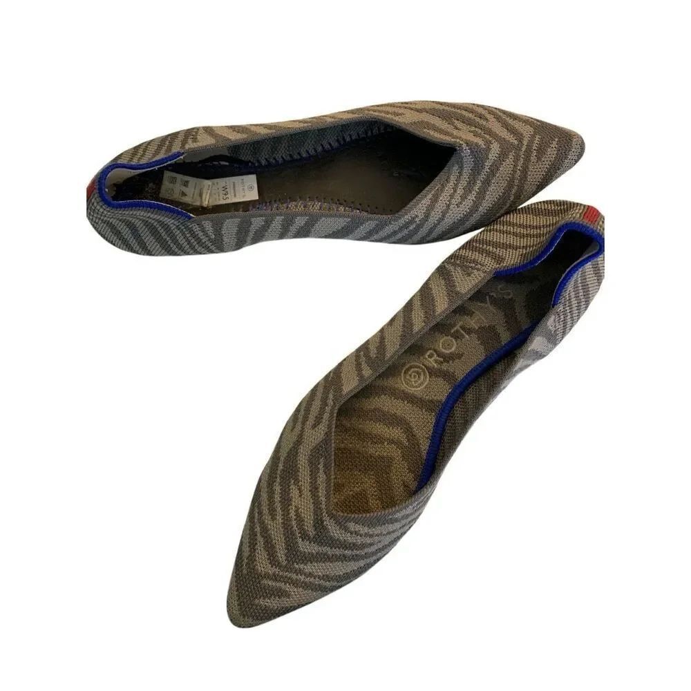 Rothy's The Point flats gray Zebra women's size 9.5